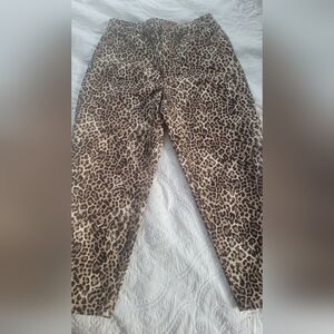 Loft Barrel Leg Leopard Print Jeans Size 10 New!